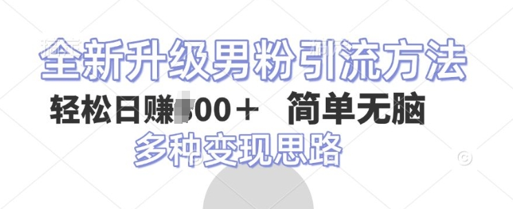 全新升级男粉引流方法，不需要真人出境，不需要你有才艺，二创风格 简单暴力-91学习网