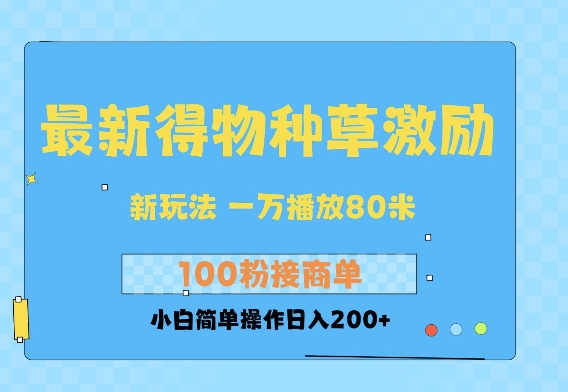 最新得物创作者收益玩法，一万播放100+，后续接广告变现，小白简单操作日入200+-91学习网