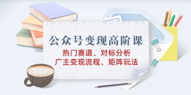 （14177期）公众号变现高阶课：热门赛道、对标分析、广告主变现流程、矩阵玩法-91学习网