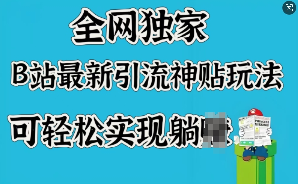 全网独家，B站最新引流神贴玩法，可轻松实现躺Z-91学习网