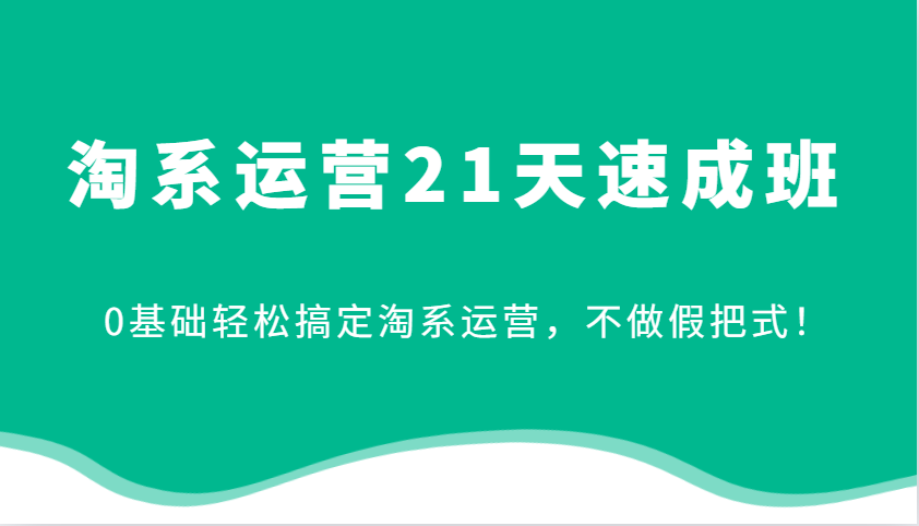 淘系运营21天速成班，0基础轻松搞定淘系运营，不做假把式！（更新）-91学习网