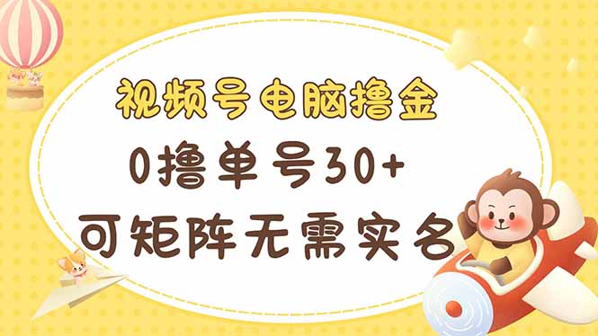 （14220期）视频号电脑撸金 0撸单号30+ 可矩阵 无需实名多号多得-91学习网