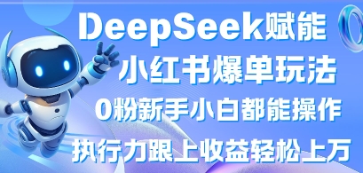 DeepSeek赋能小红书爆单玩法0粉新手小白都能操作，执行力跟上收益轻松上W，懒人勿做-91学习网